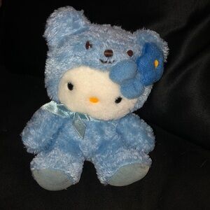 2002 vintageSanrio hello kitty RARE Blue teddy bear costume Character plush